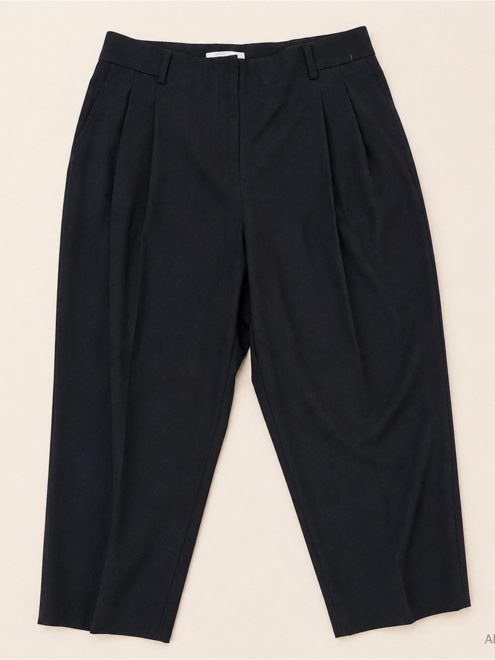 MM Lafleur Black Pleated High-Waist Cropped Pants - Picture 2 of 6